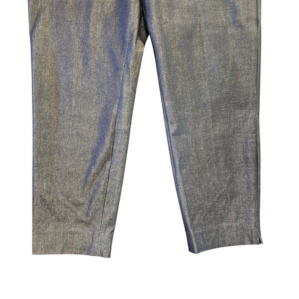 Talbots Chatham Ankle Pant 16P Womens Metallic Blue Denim Side Zip Trousers - Picture 4 of 13